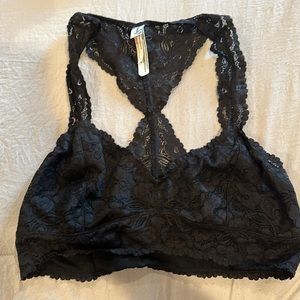Free People Black Lace Bralette Size Large